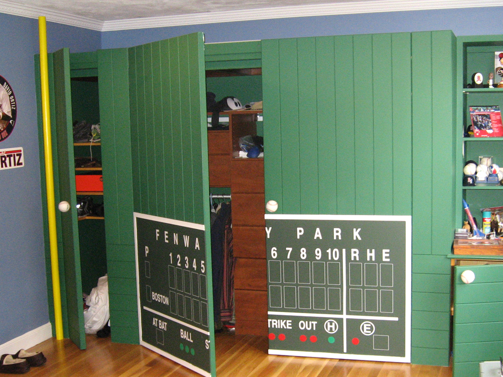 The Green Monster - custom storage for a boy's room