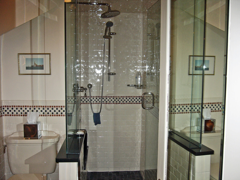 tiled shower