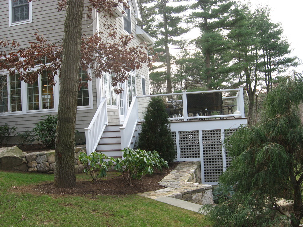 view of stairs up to deck